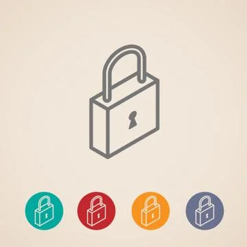 Isometric vector lock icons Stock Illustration