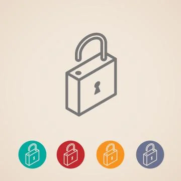 Isometric vector lock icons Illustrazione stock