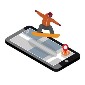 Isometric vector man has boarding in city. Urban style and hot tricks in park Stock Illustration