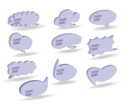 Isometric vector message bubbles 스톡 일러스트