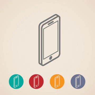 Isometric vector mobile phone icons Stock Illustration