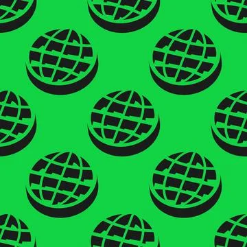 Isometric vector pattern with globe icons in bold negative space style Stock Illustration