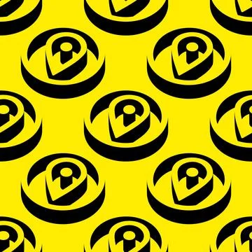 Isometric vector pattern of location pin icons in bold 3D circular frames Stock Illustration