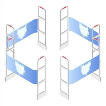 Isometric vector. Preventing shoplifting scanner gate system. Anti-theft sensor Stock Illustration