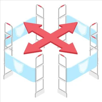 Isometric vector. Preventing shoplifting scanner gate system on all sides. Anti Stock Illustration
