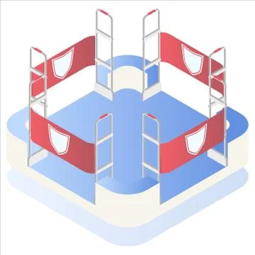 Isometric vector. Preventing shoplifting scanner gate system on all sides. Anti Stock Illustration