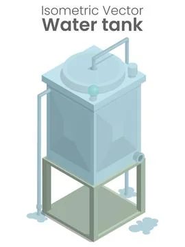 Isometric vector of water tank Stock Illustration