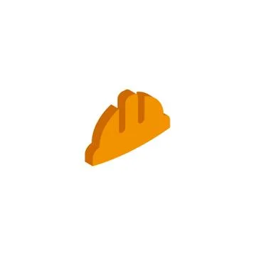 Isometric vector working helmet vector icon sign isolated on white background Stockillustratie