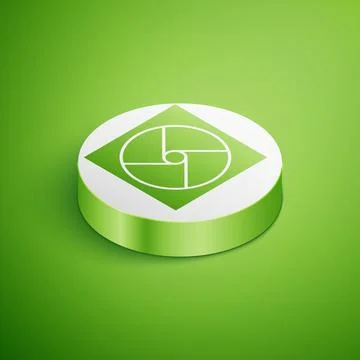 Isometric Ventilation icon isolated on green background. White circle butto.. Stock Illustration