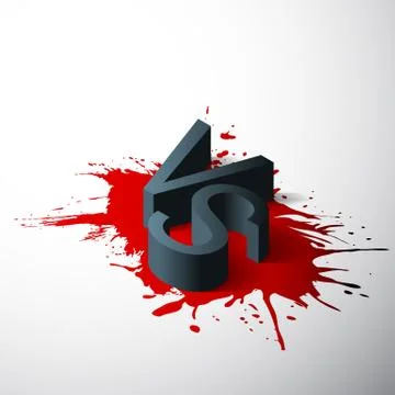 Isometric Versus letters or vs logo isolated on red splash. Vector illustration Stock Illustration
