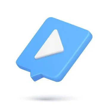 Isometric video audio play triangle button 3d icon quick tips cyberspace noti イラスト素材