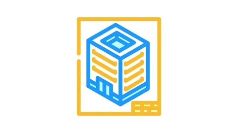 Isometric view architectural drafter color icon animation Stock Footage 327266541