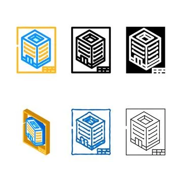 Isometric view architectural drafter color icon vector looks Stock Illustration