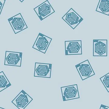 Isometric view architectural drafter line vector seamless pattern Stock Illustration