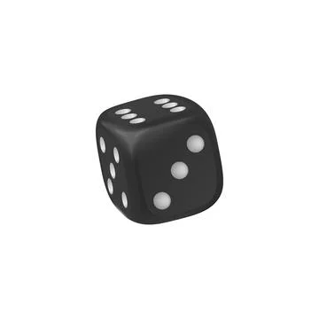 Isometric view of black realistic dice with random numbers of dots on different Stock Illustration