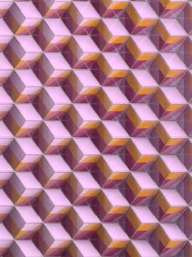 Isometric view of cubes with a multicolored pattern in a silver wire 3d render Stock Illustration