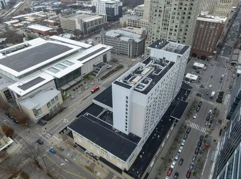 Isometric View in Downtown Stock Photos