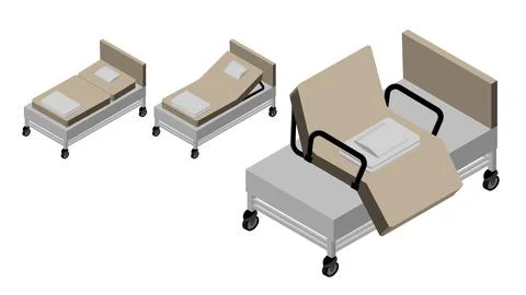 Isometric view of elder lift rotating adjustable bed Stock Illustration