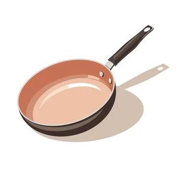 Isometric View: Frying Pan Vector Illustration Illustrazione stock