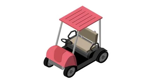 Isometric view of golf cart car vehicle Stock Illustration
