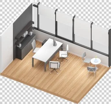 Isometric view of a manager room,office space Stock Photos