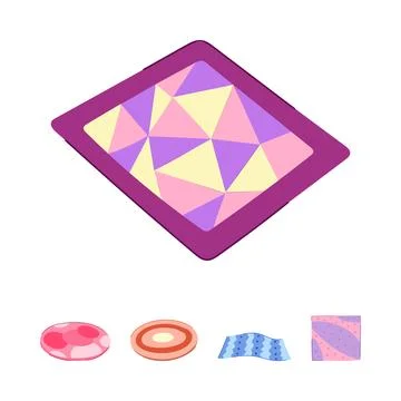 Isometric view rug collection creative flat design Stock Illustration