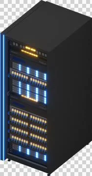 Isometric view of a Server Racks,Data Center and Data Connectivity Technolo.. Stock Photos