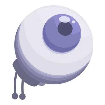 Isometric view of a stylized robotic eye, perfect for tech and ai concepts Stock Illustration