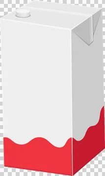 Isometric view of a white and red carton with a cap, commonly used for pack.. Stock-Illustration