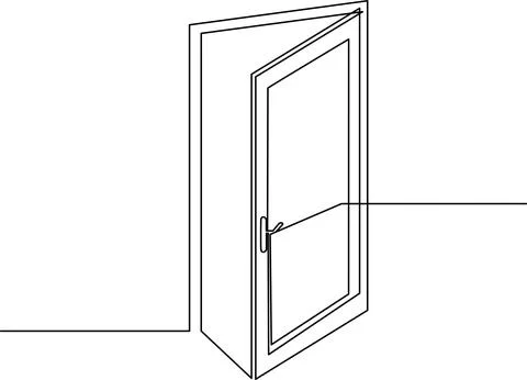 Isometric view of a white modern door with handle Vector Stock Illustration