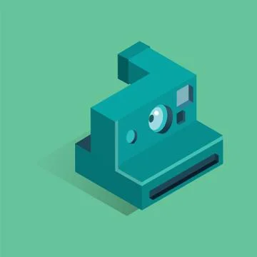 Isometric vintage camera Stock Illustration
