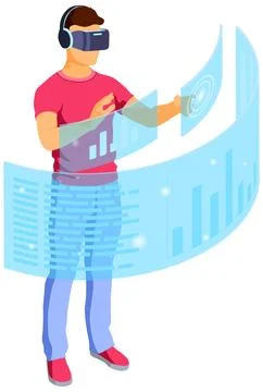 Isometric Virtual Augmented Reality Stock Illustration