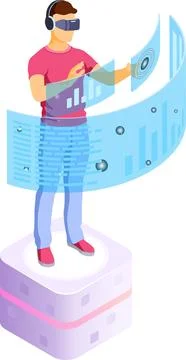 Isometric Virtual Augmented Reality Stock Illustration