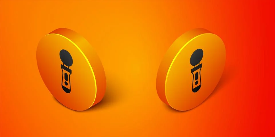 Isometric VR controller game icon isolated on orange background. Virtual reality 스톡 일러스트