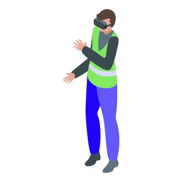 Isometric vr experience user illustration Stock Illustration