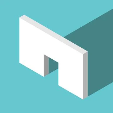 Isometric wall with doorway Stock Illustration