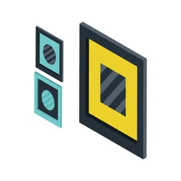 Isometric wall frames Stock Illustration