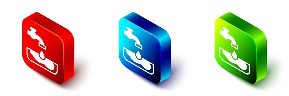 Isometric Water problem icon isolated on white background. Poor countries Stock Illustration