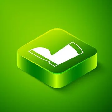 Isometric Waterproof rubber boot icon isolated on green background. Gumboots for Stock Illustration