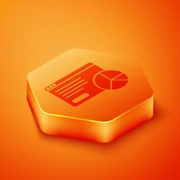 Isometric Web analytics information and development website statistic icon Illustrazione stock