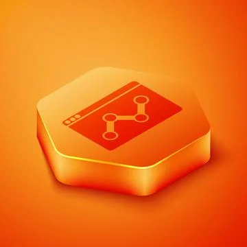 Isometric Web analytics information and development website statistic icon is 스톡 일러스트