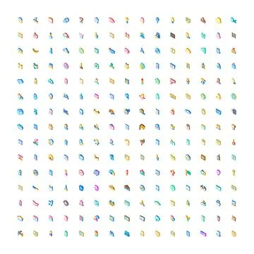 Isometric web and mobile icons collection Stock Illustration