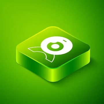 Isometric Web camera icon isolated on green background. Chat camera. Webcam icon Stockillustratie