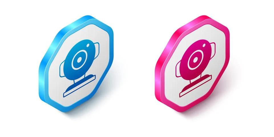 Isometric Web camera icon isolated on white background. Chat camera. Webcam icon Stock Illustration