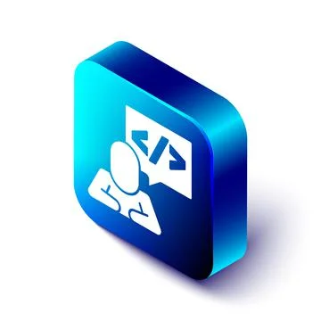 Isometric Web design and front end development icon isolated on white background Stock Illustration