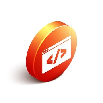 Isometric Web design and front end development icon isolated on white backgro 스톡 일러스트