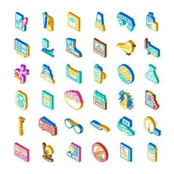 Isometric web icons for various concepts and objects Stock Illustration