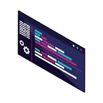 Isometric website development 스톡 일러스트