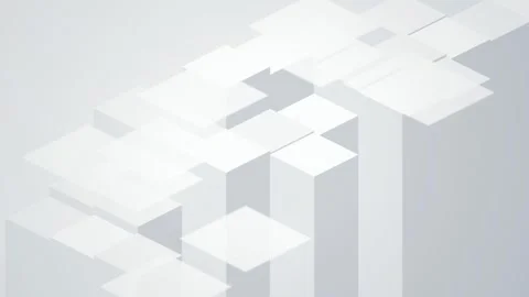 Isometric white 3D geometric blocks seamless loop motion background Stock Footage 347205169