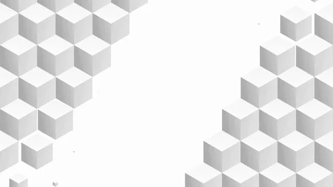 Isometric white cubes pattern diagonal transition including luma matte. Video stock 117742974